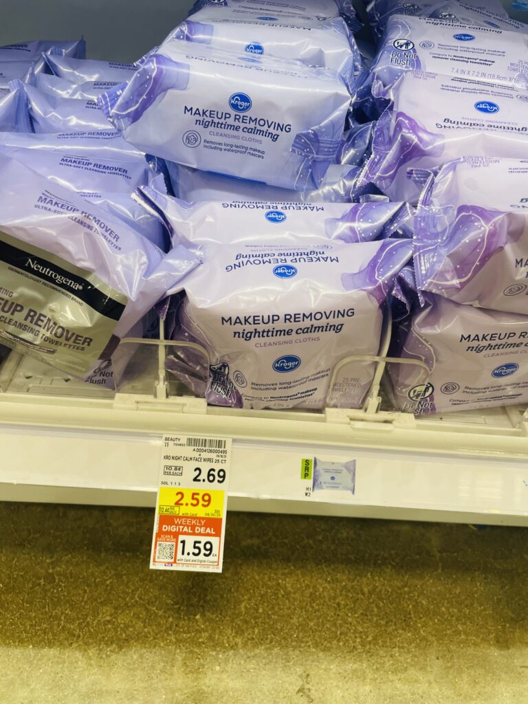 kroger facial wipes shelf image (2)