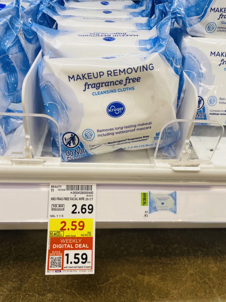kroger facial wipes shelf image (2)