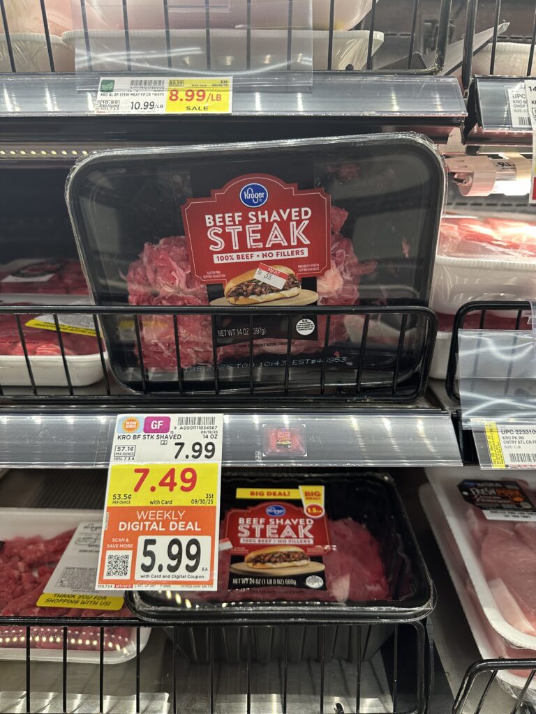kroger shaved steak shelf image