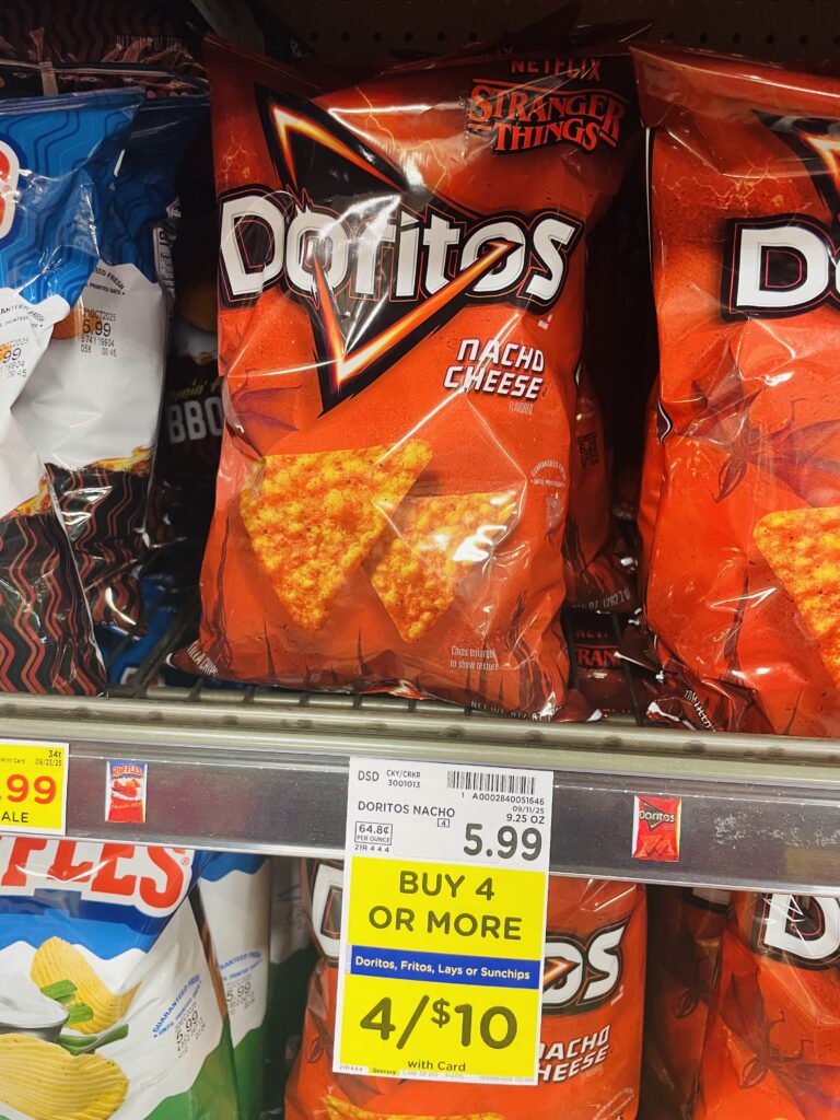 lay's, doritos and fritos kroger shelf image (1)