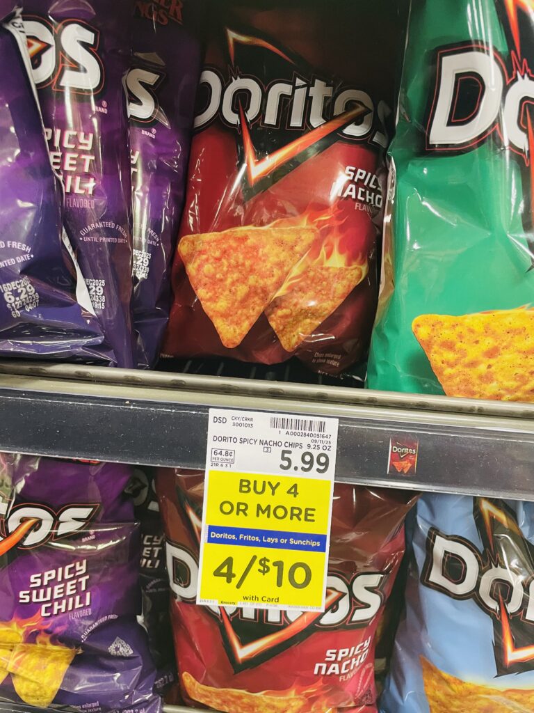 lay's, doritos and fritos kroger shelf image (1)