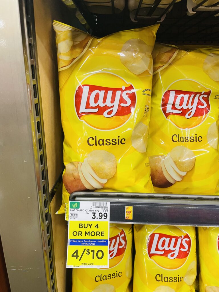 lay's, fritos and sunchips kroger shelf image (1)