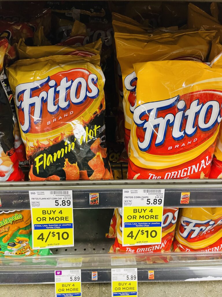 lay's, fritos and sunchips kroger shelf image (1)