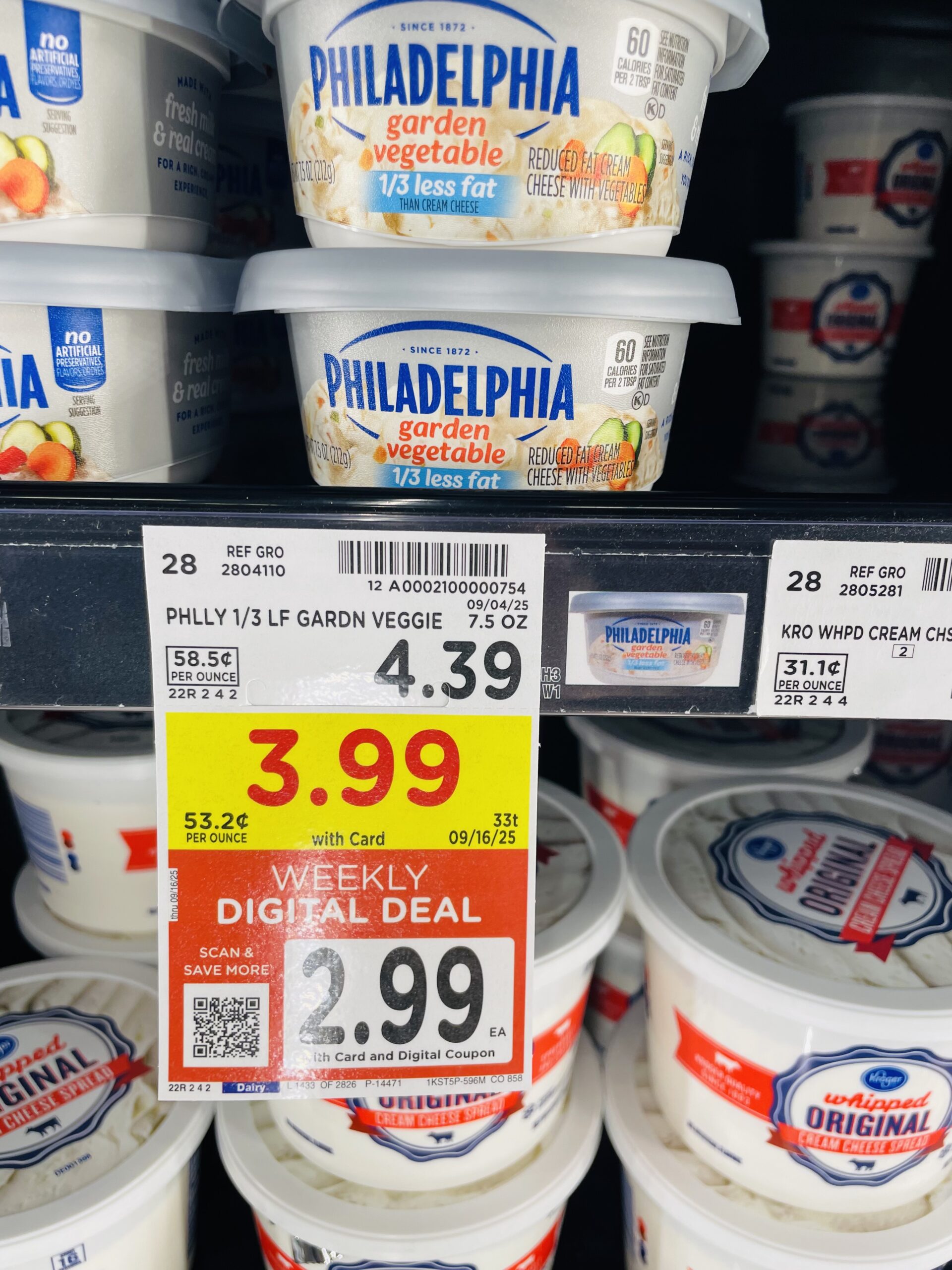 philadelphia cream cheese kroger shelf image (1)