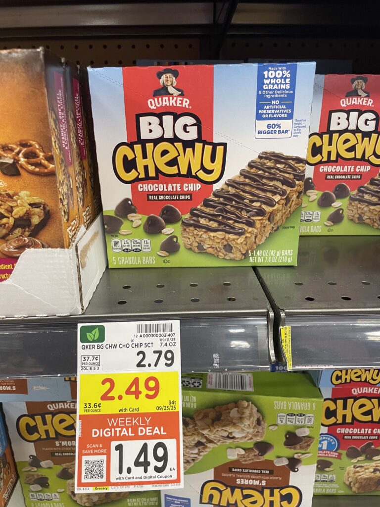 quaker chewy bars kroger shelf image (1)