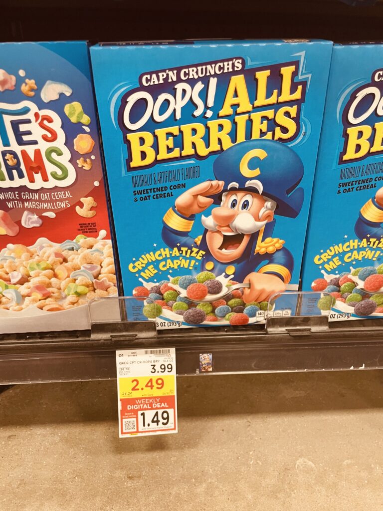 quaker, life and capn crunch kroger shelf image (1)