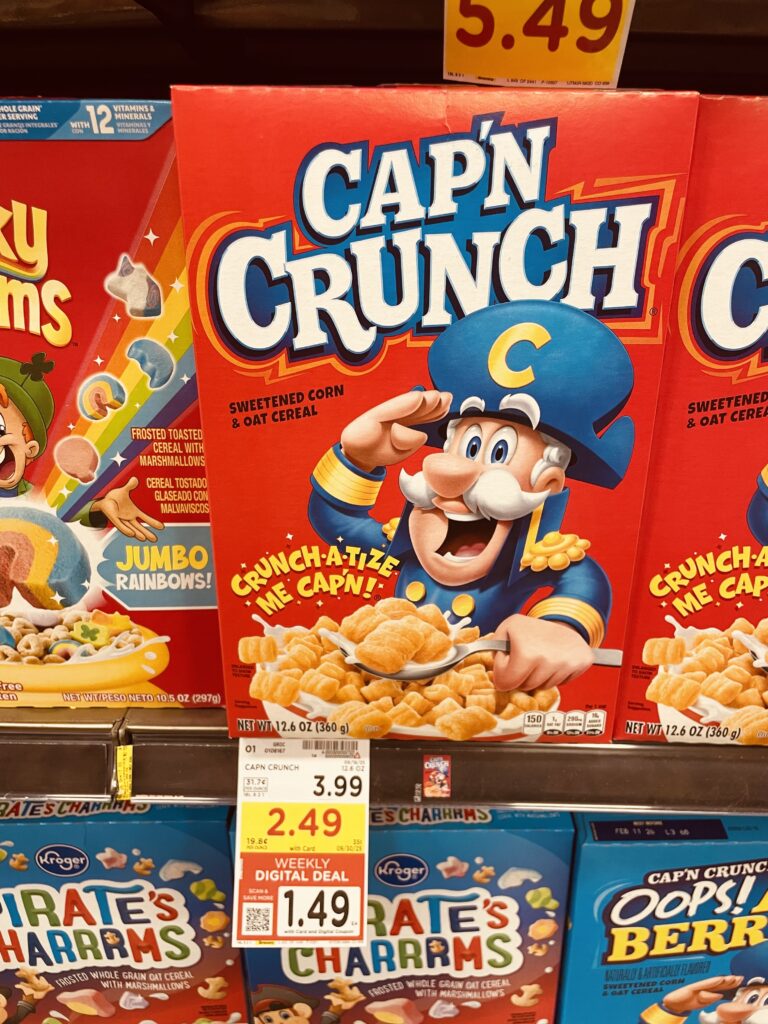 quaker, life and capn crunch kroger shelf image (1)