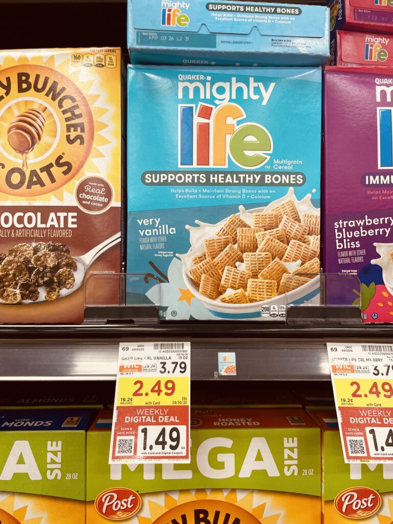 quaker, life and capn crunch kroger shelf image (1)