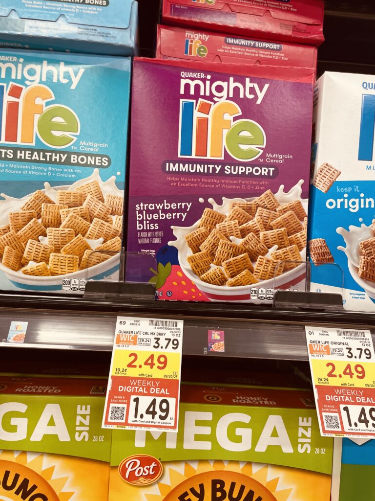 quaker, life and capn crunch kroger shelf image (1)