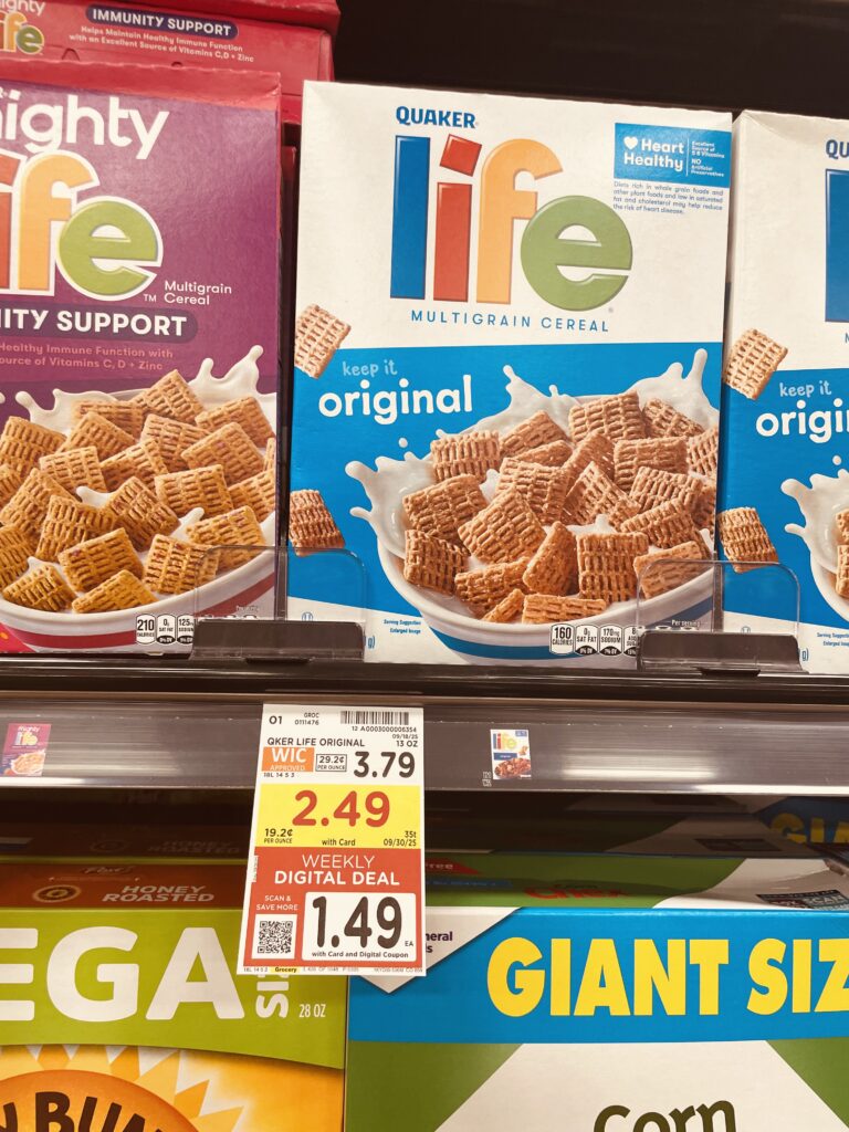 quaker, life and capn crunch kroger shelf image (1)
