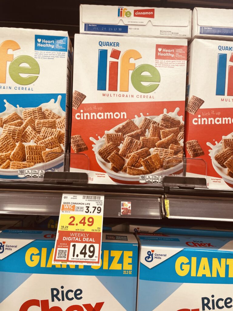 quaker, life and capn crunch kroger shelf image (1)