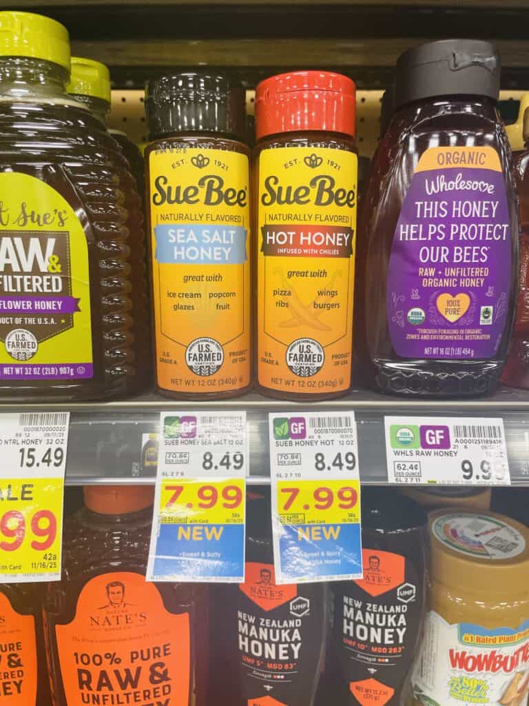 sue bee honey kroger shelf image