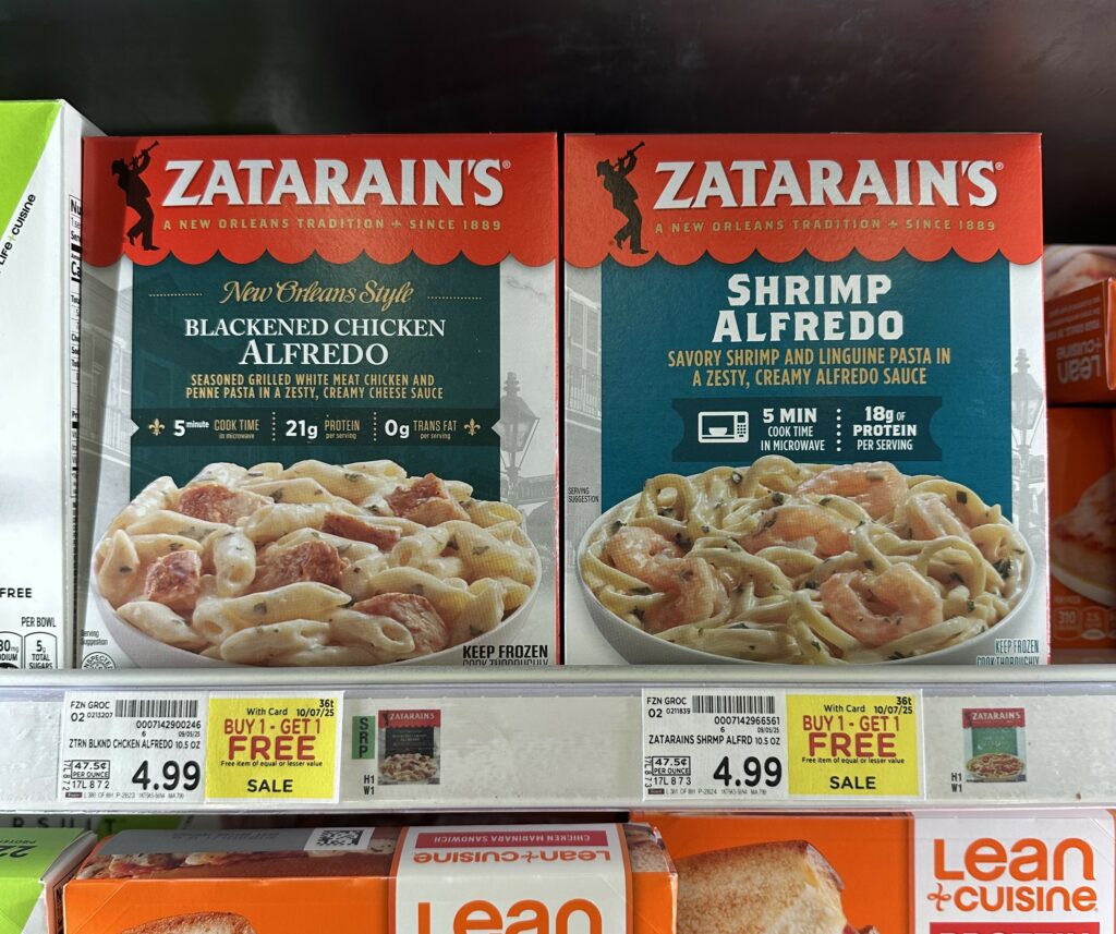 zatarains frozen kroger shelf image