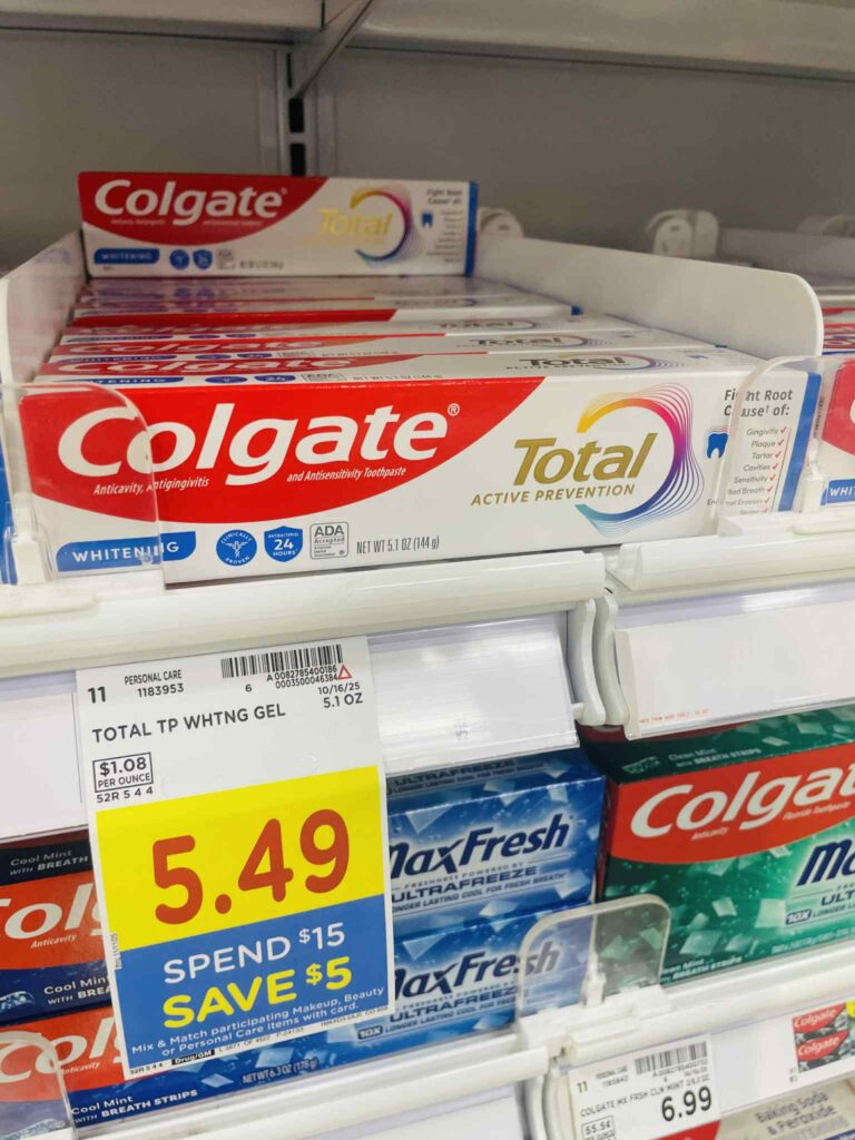 Colgate Toothpaste and Mouthwash Kroger Shelf Image