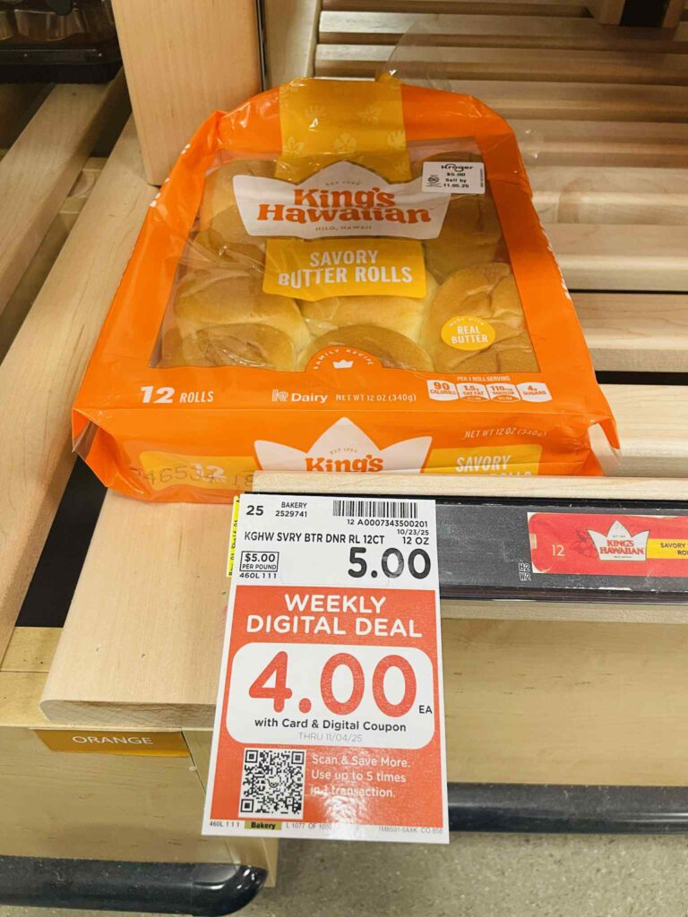 King's Hawaiian Rolls Kroger shelf image