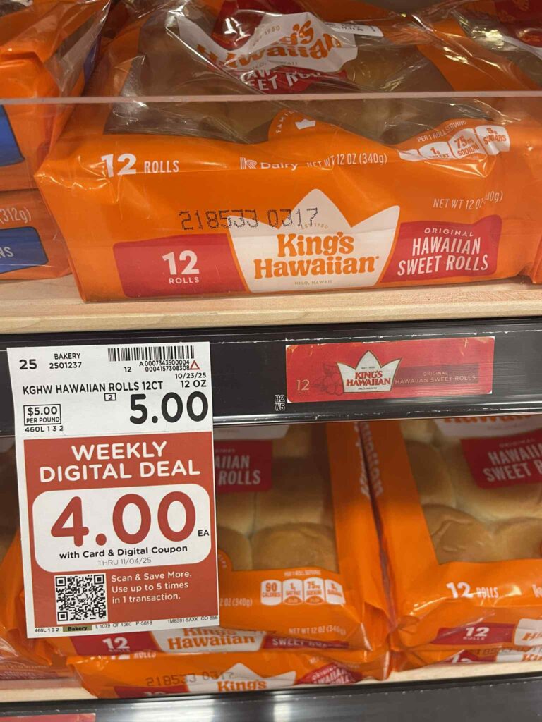 King's Hawaiian Rolls Kroger shelf image