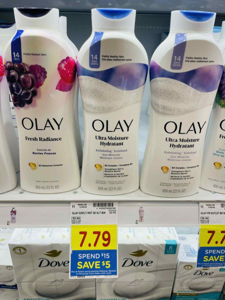 Olay Body Wash Kroger Shelf Image