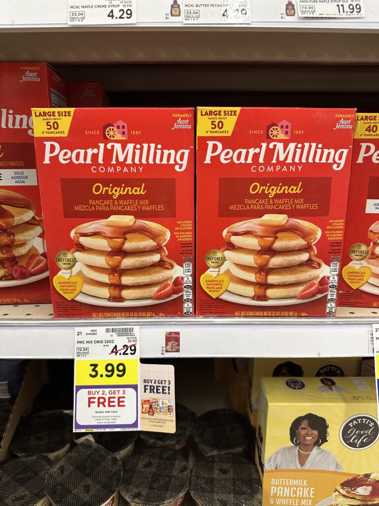 Pearl Milling Pancake Mix and Syrup Kroger Shelf Image 