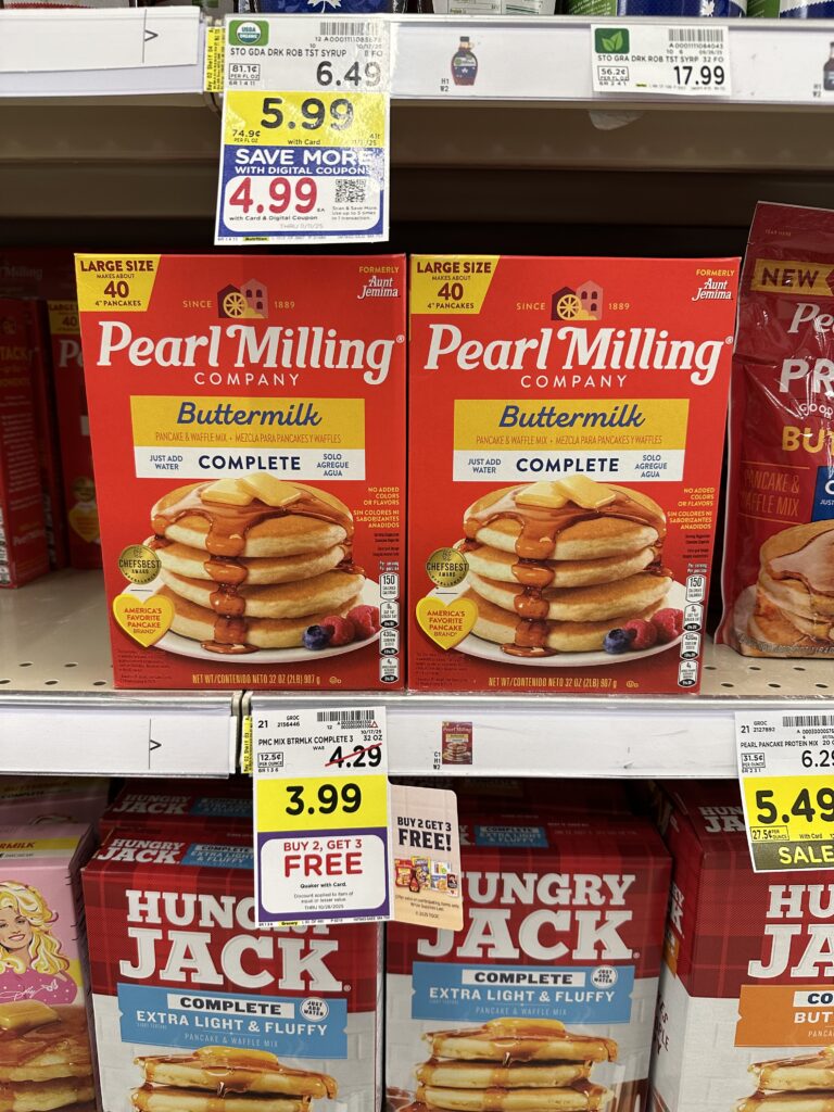 Pearl Milling Pancake Mix and Syrup Kroger Shelf Image 