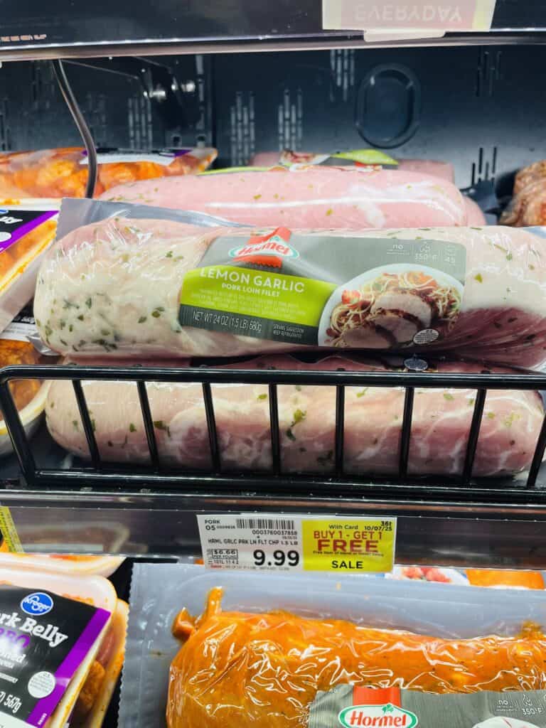 Hormel Pork Loin Kroger Shelf Image
