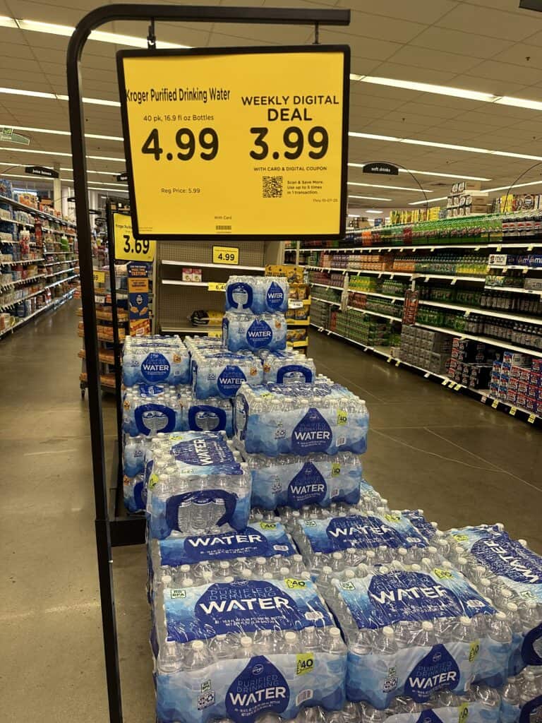 kroger water shelf image