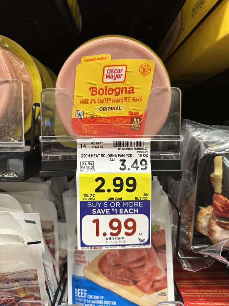 Oscar Mayer Salami and Bologna Kroger Shelf Image