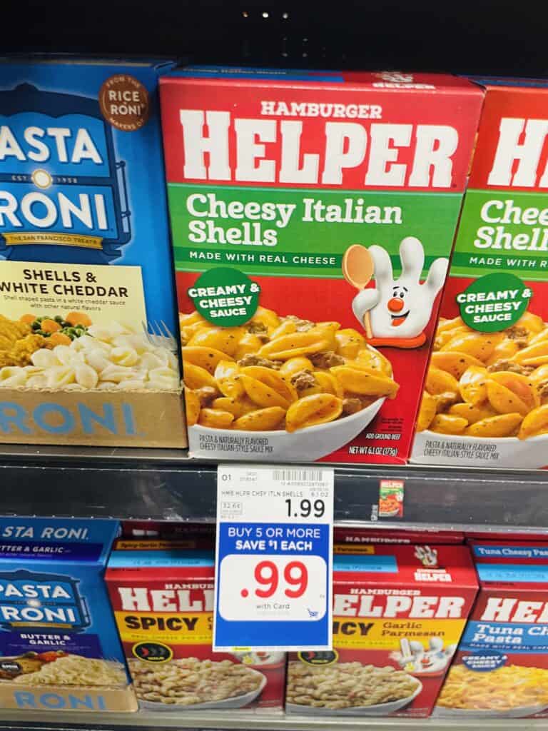Helper Meals Kroger Shelf Image