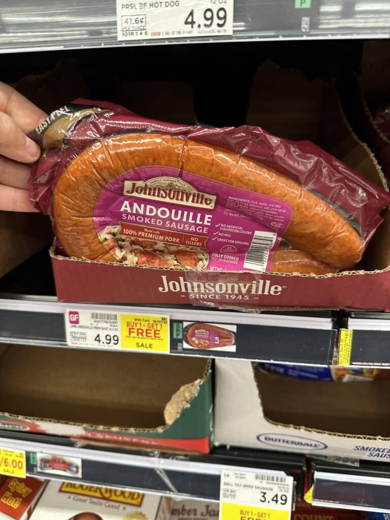 Johnsonville Smoked Sausage Kroger Shelf Image