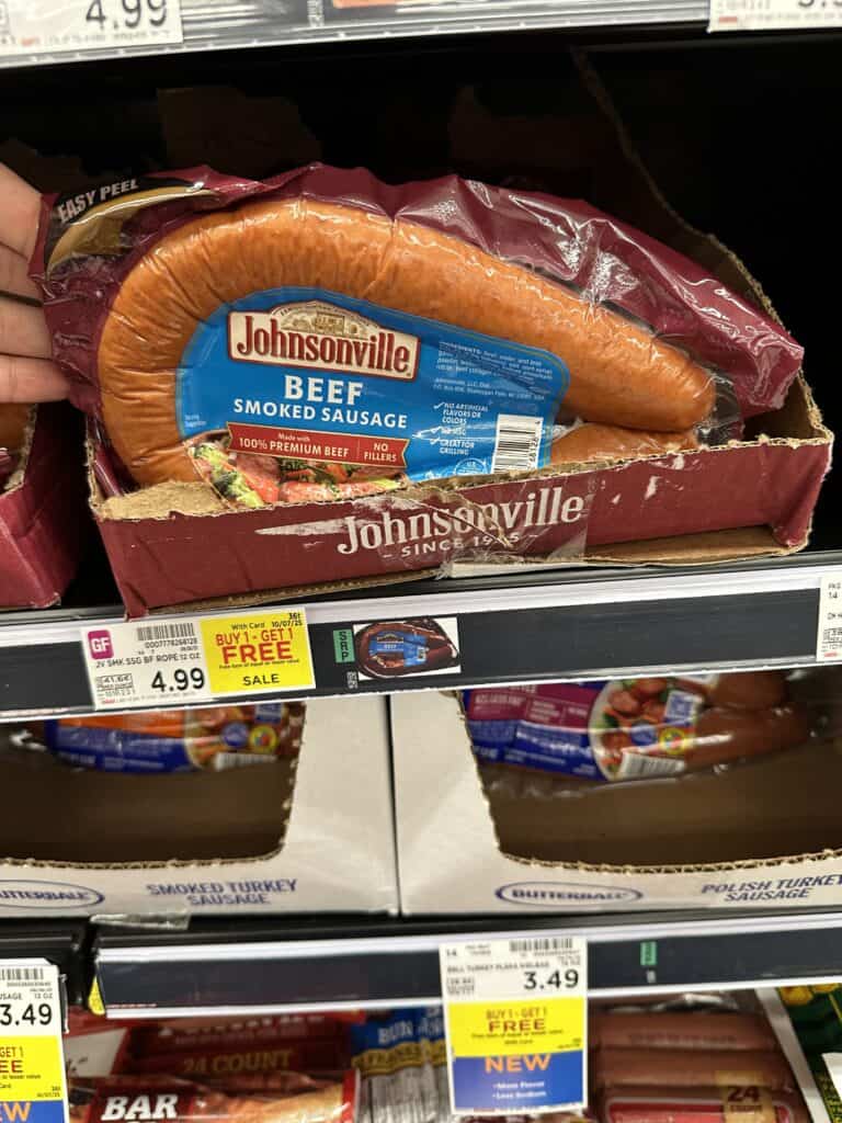 Johnsonville Smoked Sausage Kroger Shelf Image