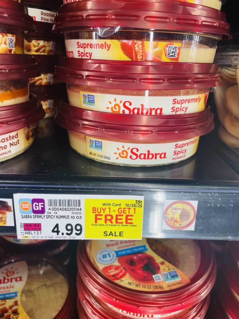 Sabra Hummus Kroger shelf image