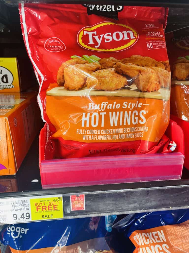 Tyson Frozen Chicken Kroger Shelf Image