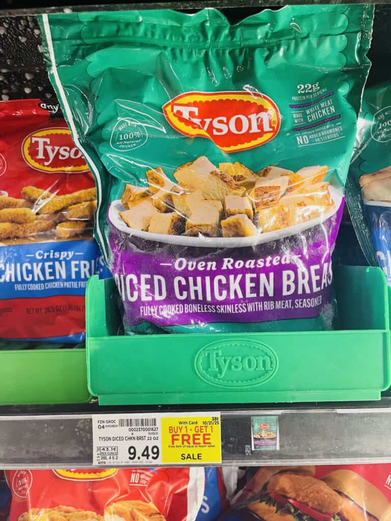 Tyson Frozen Chicken Kroger Shelf Image