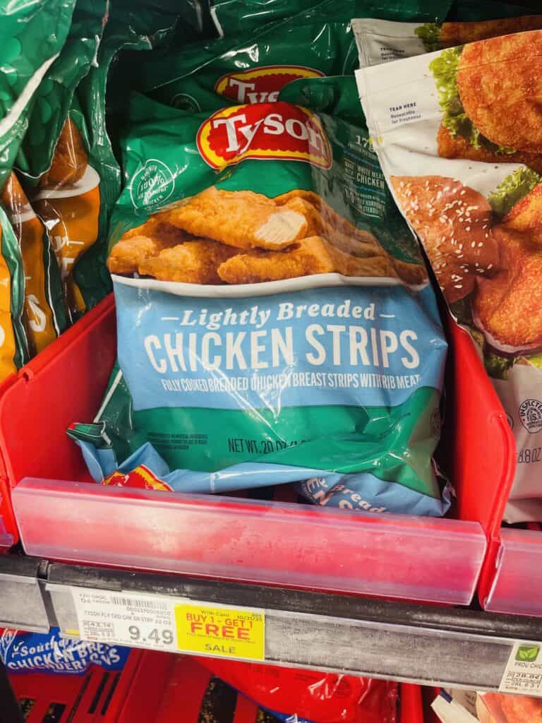 Tyson Frozen Chicken Kroger Shelf Image