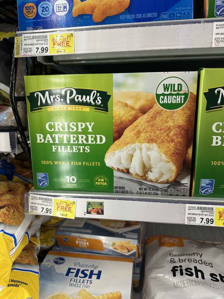 Mrs. Pauls Seafood Kroger shelf image
