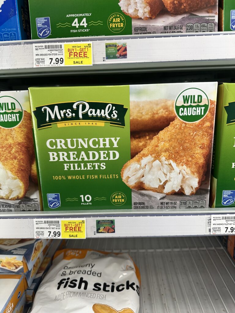 Mrs. Pauls Seafood Kroger shelf image
