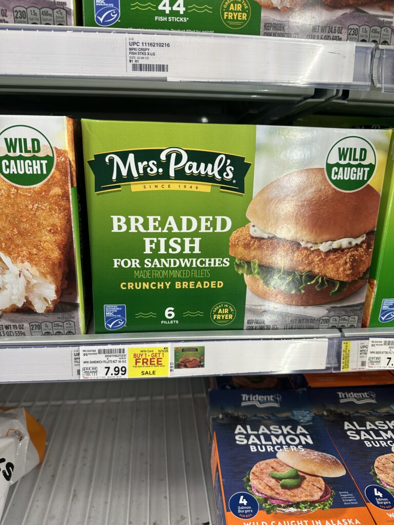Mrs. Pauls Seafood Kroger shelf image
