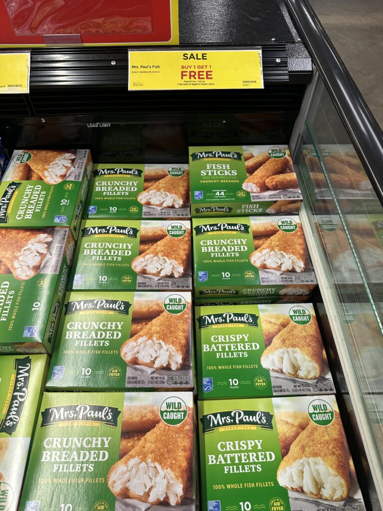 Mrs. Pauls Seafood Kroger shelf image