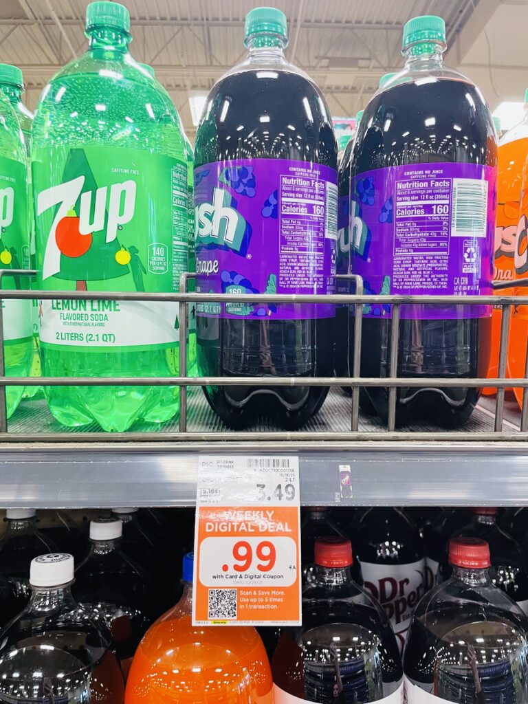 2 liter pop kroger shelf image
