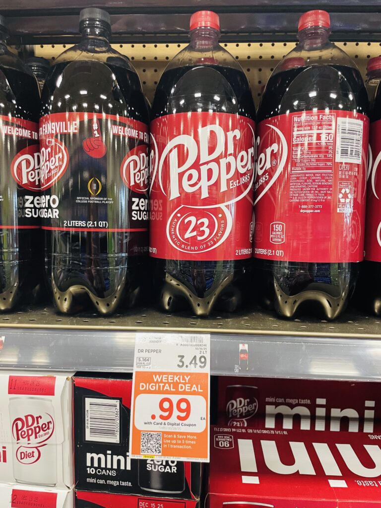 2 liter pop kroger shelf image