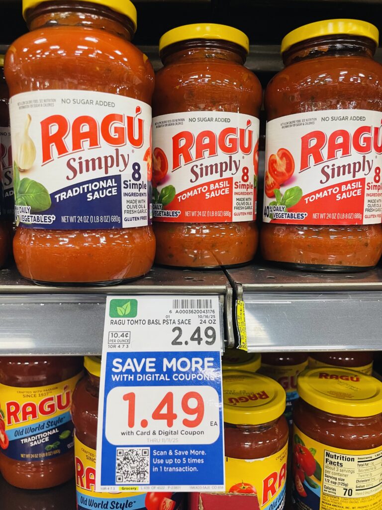Ragu Pasta Sauce Kroger Shelf Image