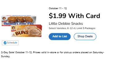 Kroger 2 day sale items