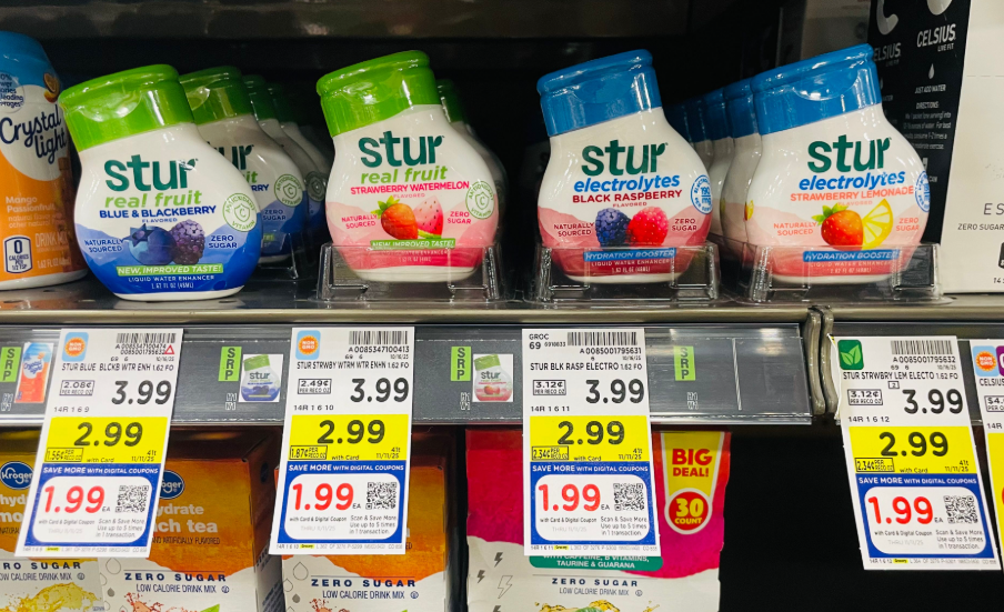 Stur water enhancers Kroger shelf image