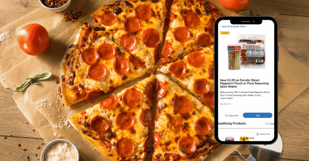 delallo pizza shaker and pepperoni