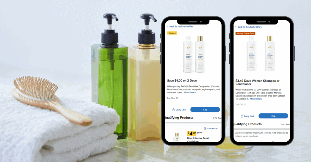 dove shampoo and conditioner