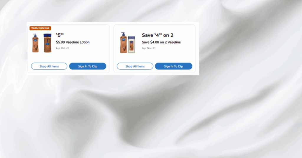 Vaseline Lotion Kroger Digital Coupon