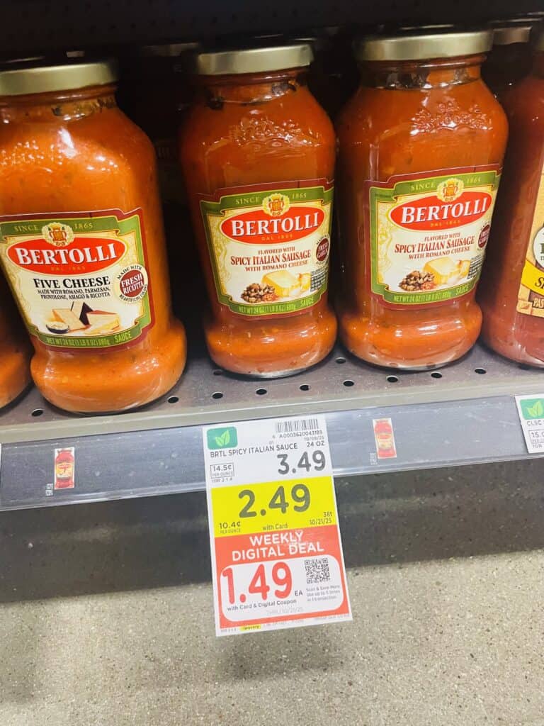 bertolli pasta sauce kroger shelf image (1)