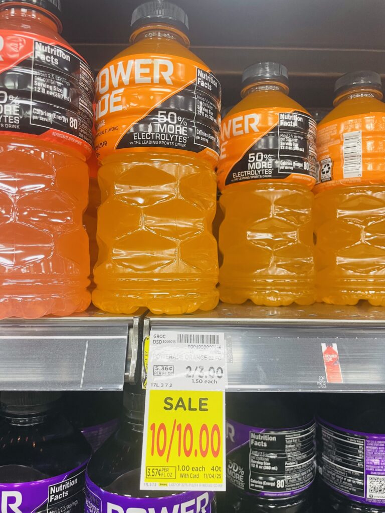 body armor and powerade kroger shelf image (1)