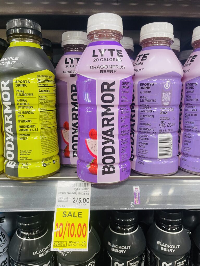 body armor and powerade kroger shelf image (1)