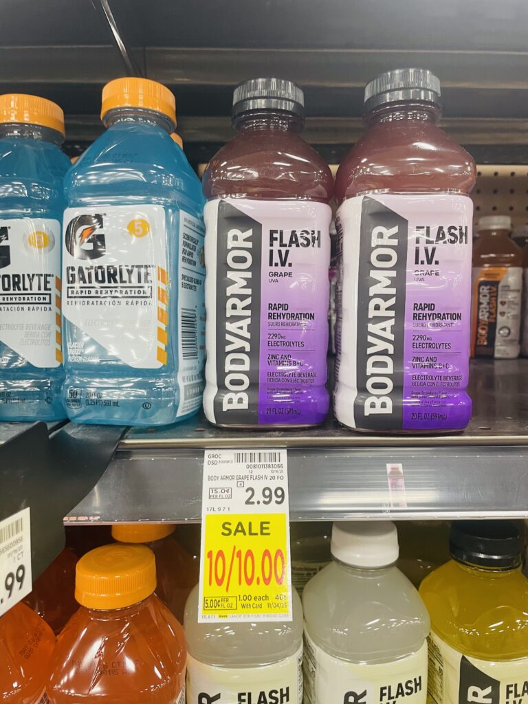 body armor and powerade kroger shelf image (1)