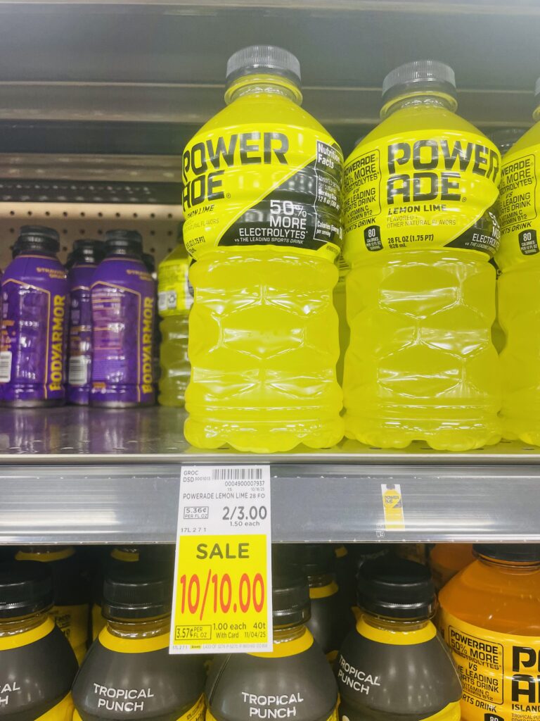body armor and powerade kroger shelf image (1)